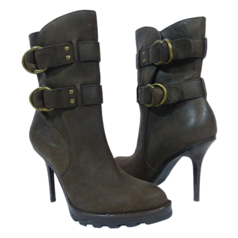 NEW Coach Espresso Brown Leather Mid Calf Boot Final Price